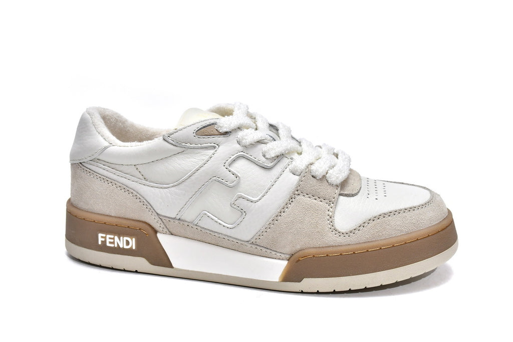 FENDI Match White Leather Suede Sneakers