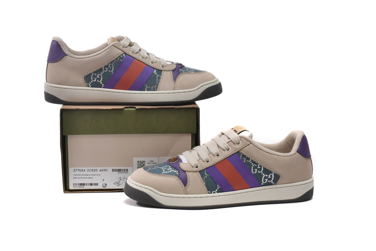 Gucci Screener GG Lamé Blue Sneakers