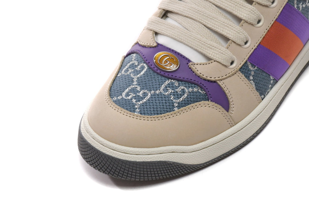 Gucci Screener GG Lamé Blue Sneakers