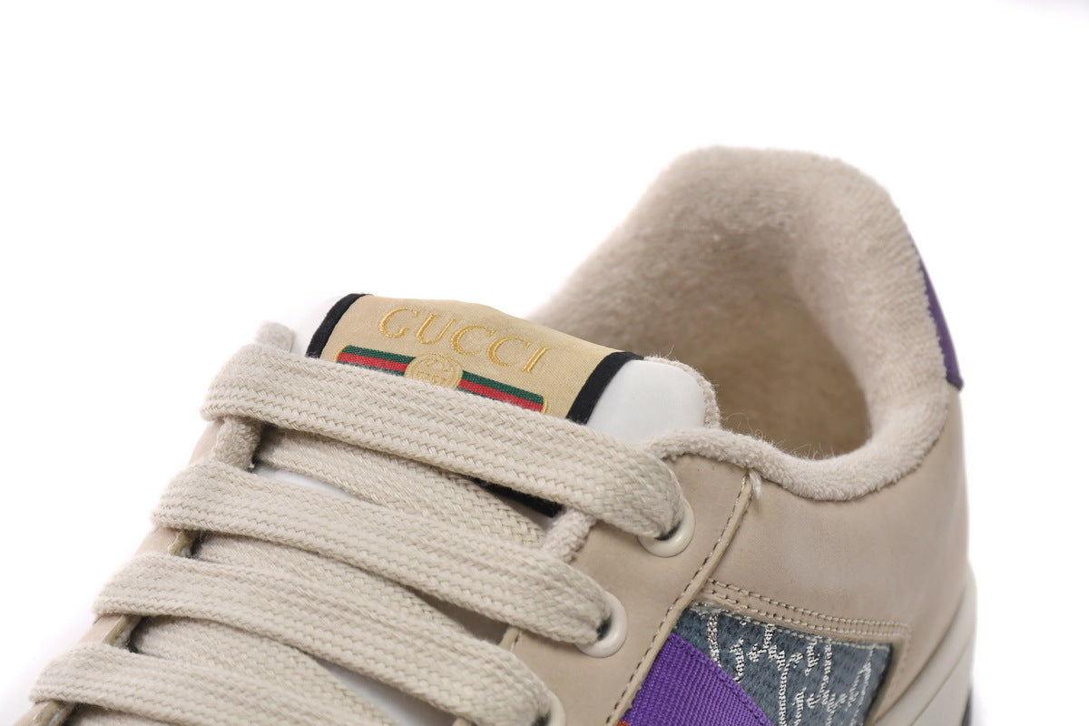 Gucci Screener GG Lamé Blue Sneakers