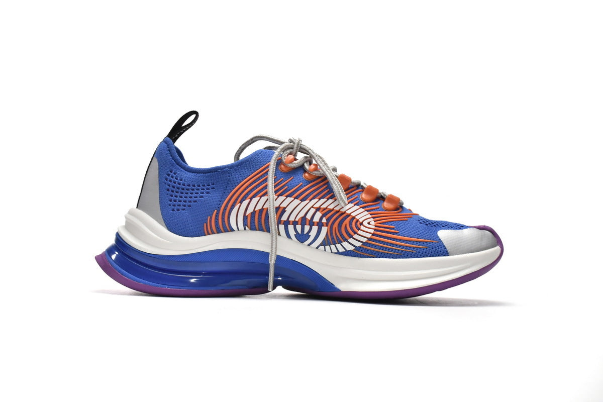 Gucci Run White Blue Orange Knit Sneakers