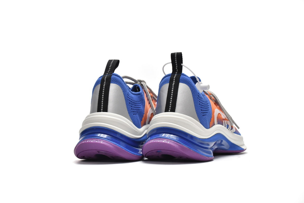 Gucci Run White Blue Orange Knit Sneakers