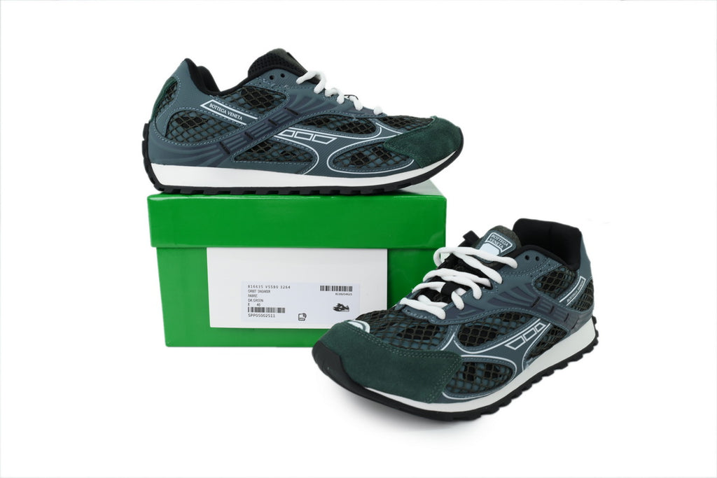 Bottega Veneta Orbit Dark Green Mesh Sneakers