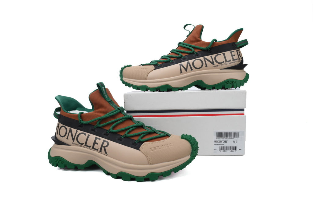 Moncler Trailgrip Lite2 Brown Green Ripstop Sneakers