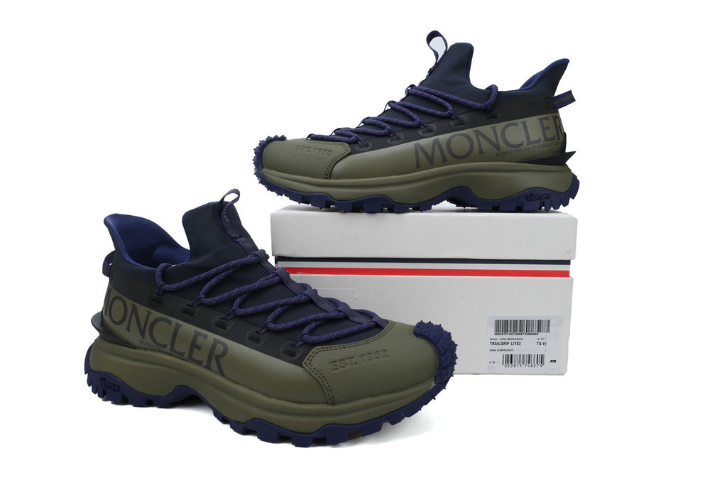 Moncler Trailgrip Lite 2 Olive Green Navy Sneakers