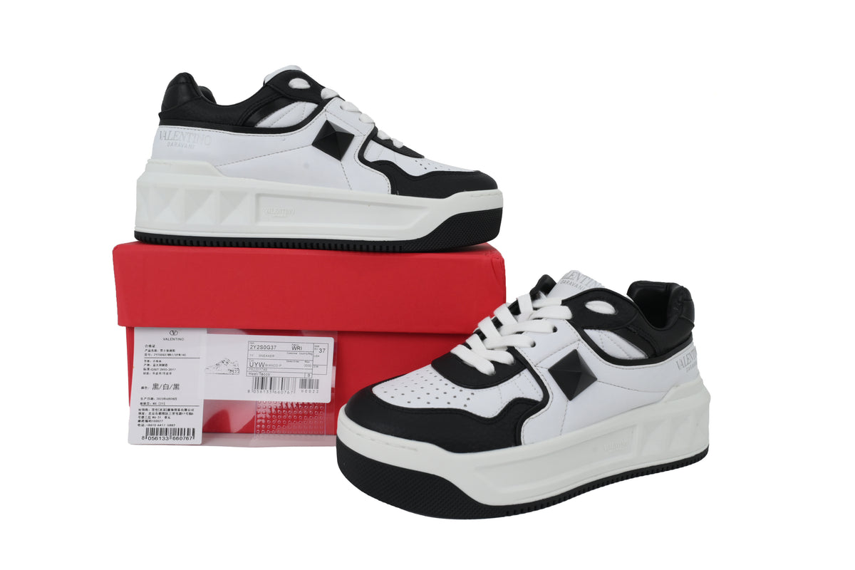 Valentino Garavani One Stud XL Black & White Nappa Sneakers