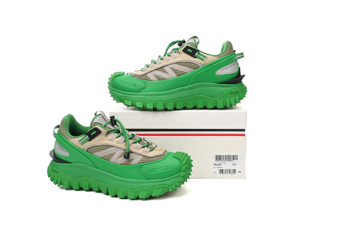 Moncler Trailgrip Green Beige Sneakers