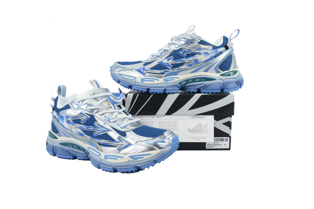 Off-White Be Right Back Silver Blue Sneakers