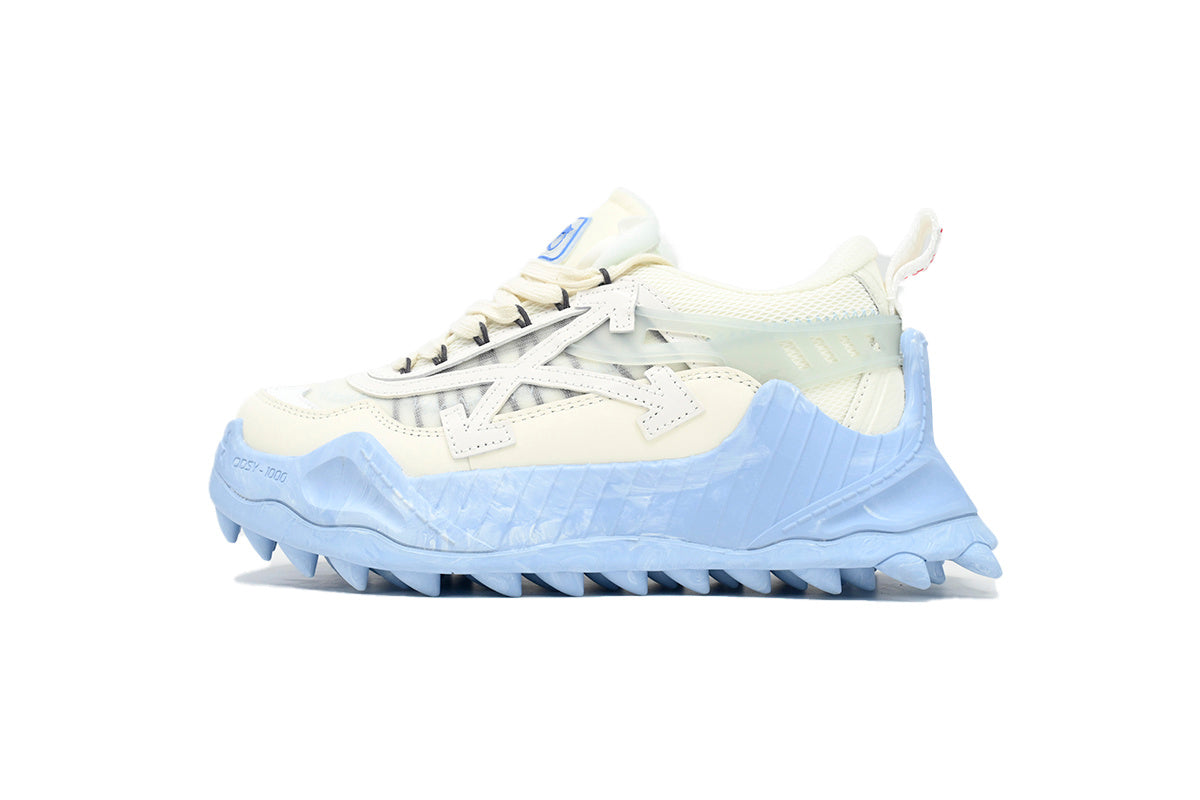 Off-White ODSY-1000 Ivory Blue Mixed-Material Sneakers