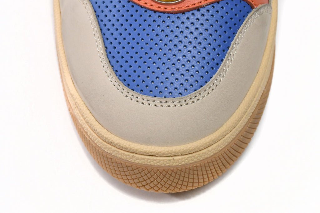Gucci Screener Blue Perforated Leather Sneakers