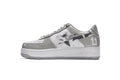 A BATHING APE BAPE STA Low White Grey Mirror Surface