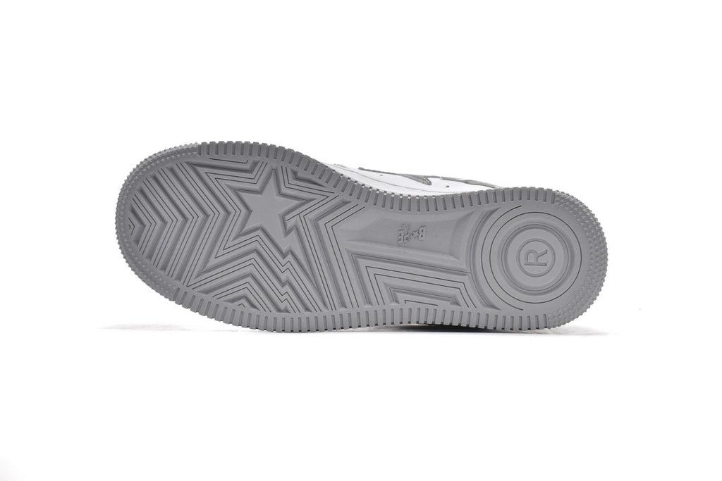 A BATHING APE BAPE STA Low White Grey Mirror Surface