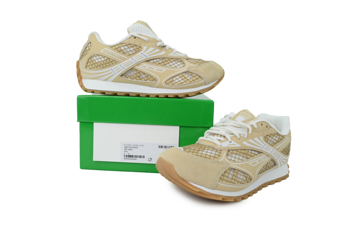 Bottega Veneta Orbit Beige Mesh Sneakers