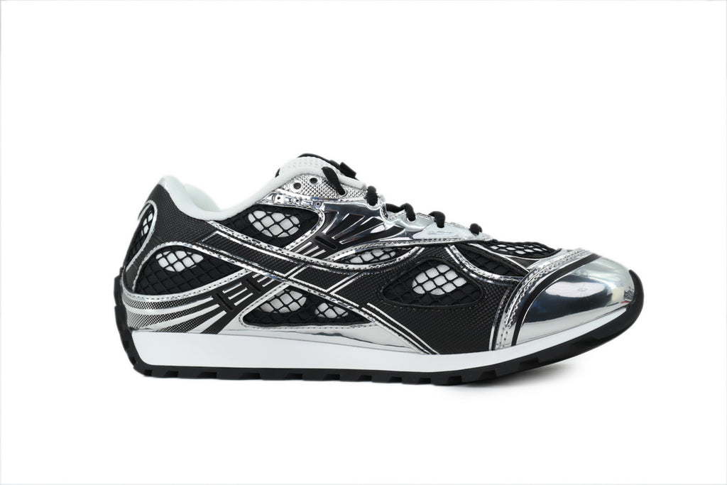 Bottega Veneta Orbit Black Silver Mesh Sneakers