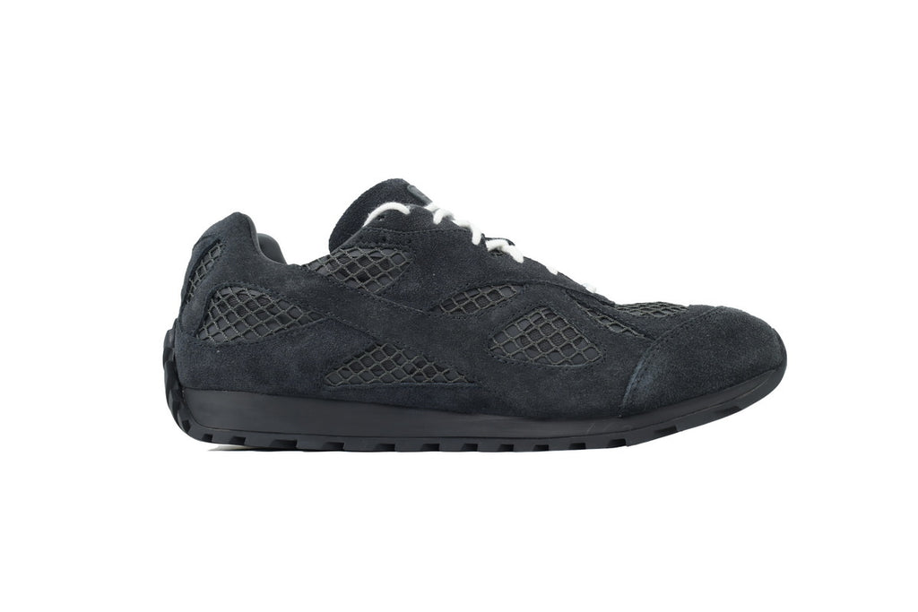 Bottega Veneta Orbit Black Suede Mesh Sneakers