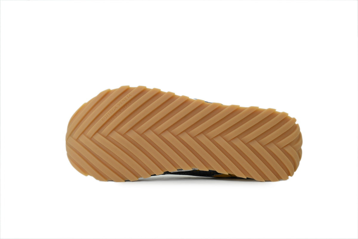 Bottega Veneta Orbit Taxi Yellow Silver Mesh Sneakers
