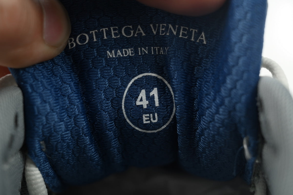 Bottega Veneta Orbit Sneakers – Metallic Blue/Silver