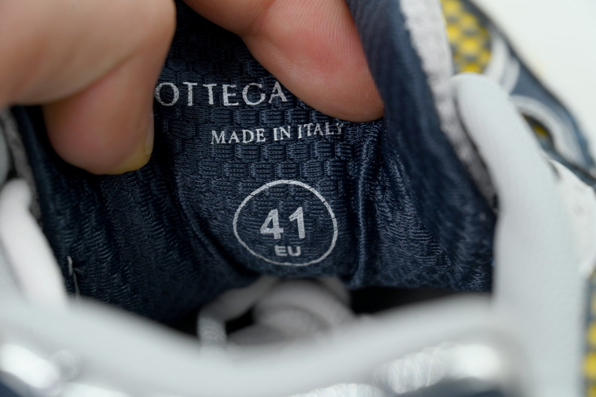 Bottega Veneta Orbit Taxi Yellow Silver Mesh Sneakers