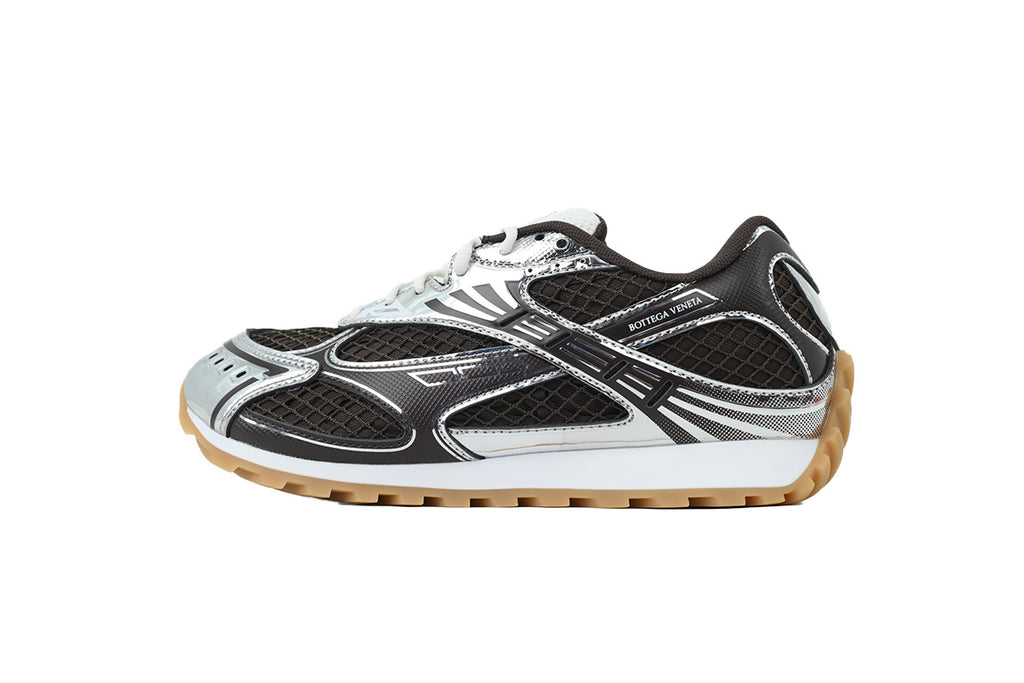 Bottega Veneta Orbit Fondant Silver Mesh Sneakers