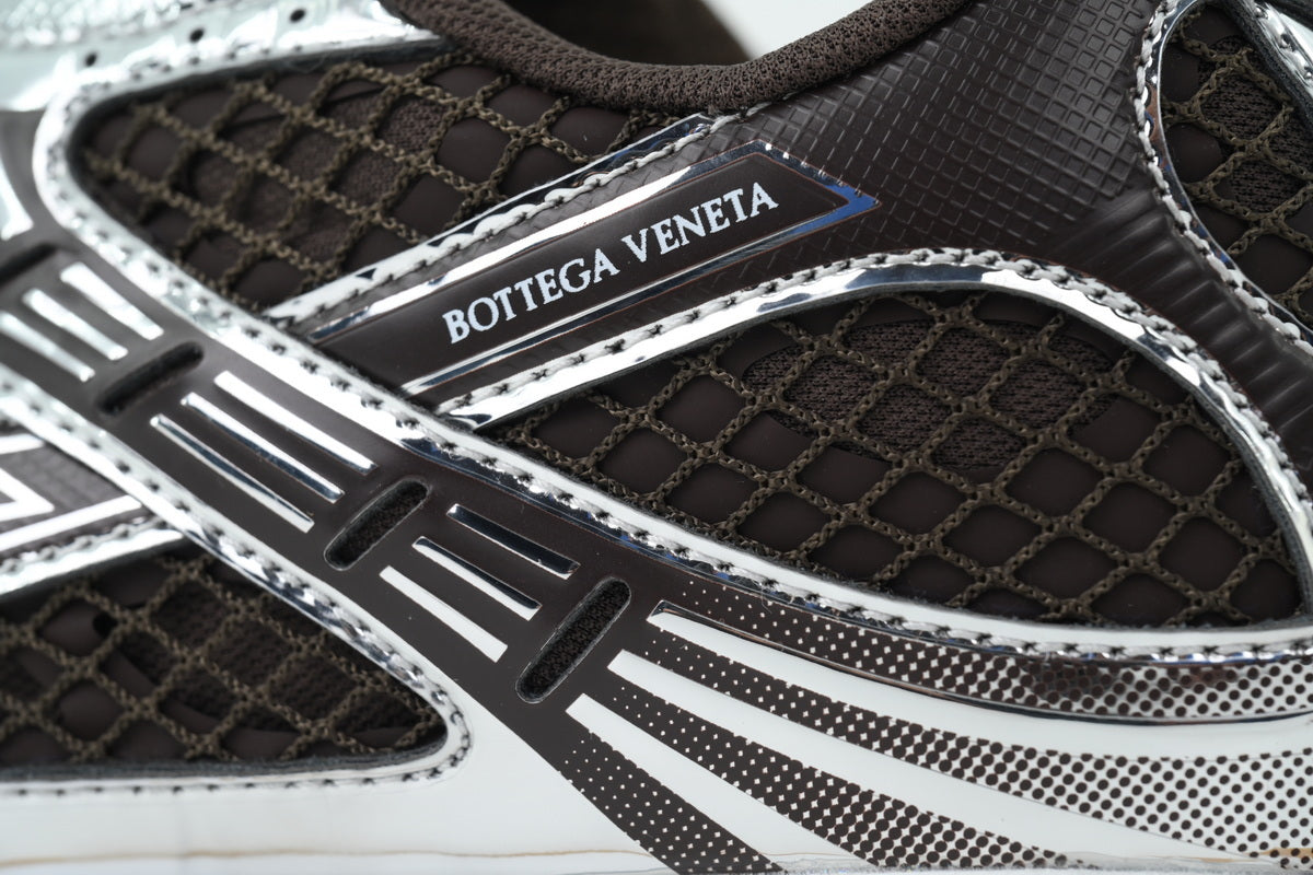 Bottega Veneta Orbit Fondant Silver Mesh Sneakers
