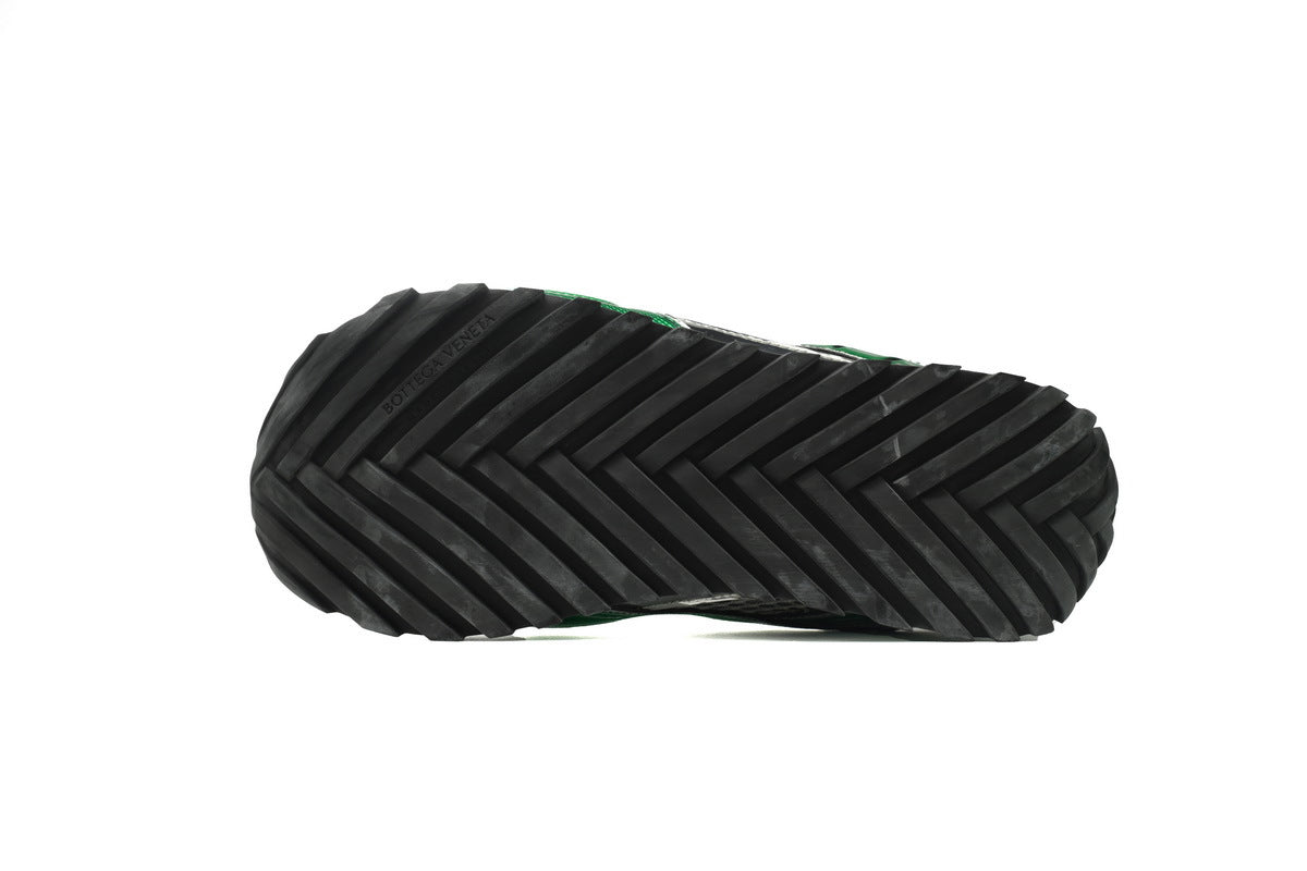 Bottega Veneta Orbit Sneakers – Green/Silver Metallic