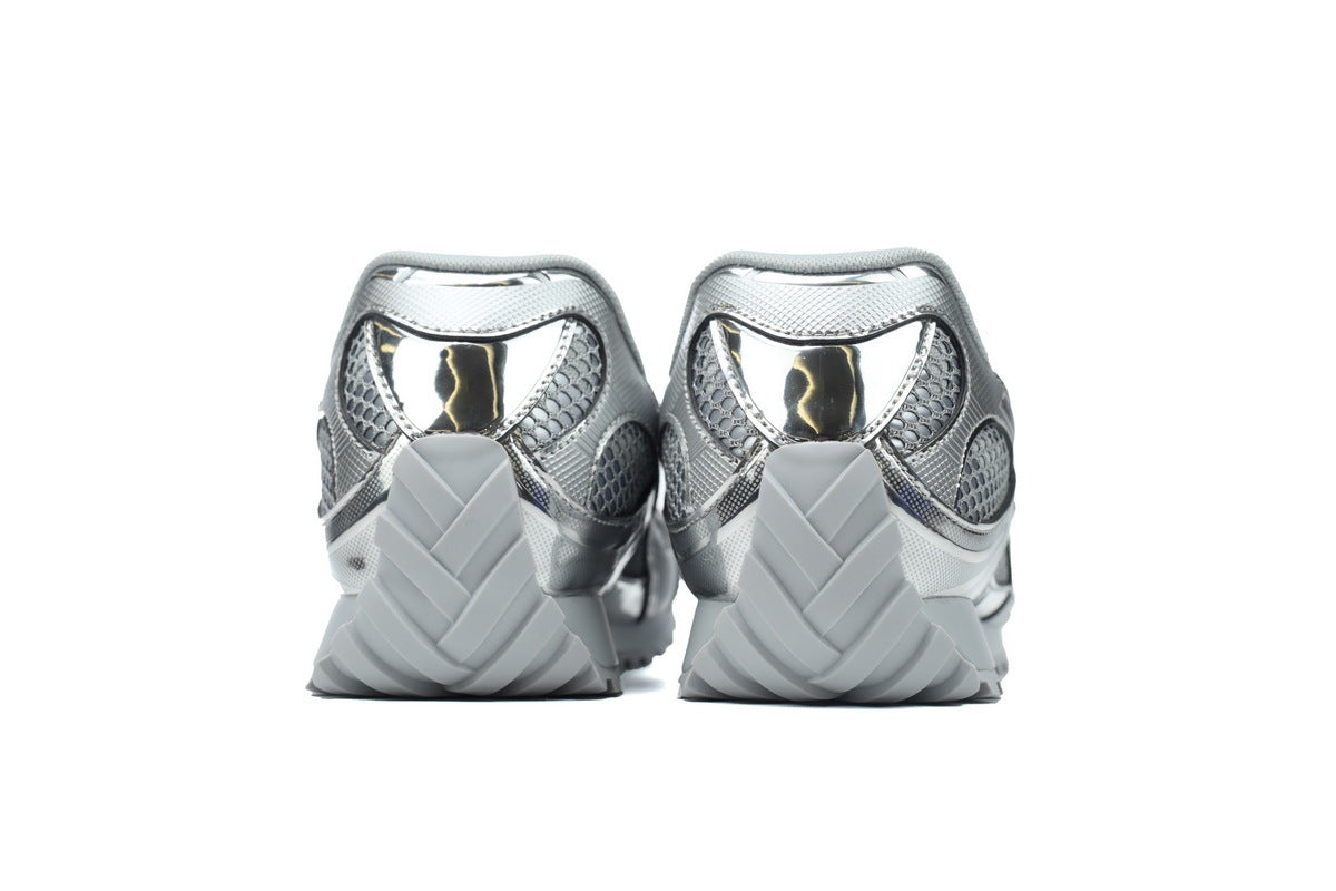 Bottega Veneta Orbit Sneakers – Silver Mesh