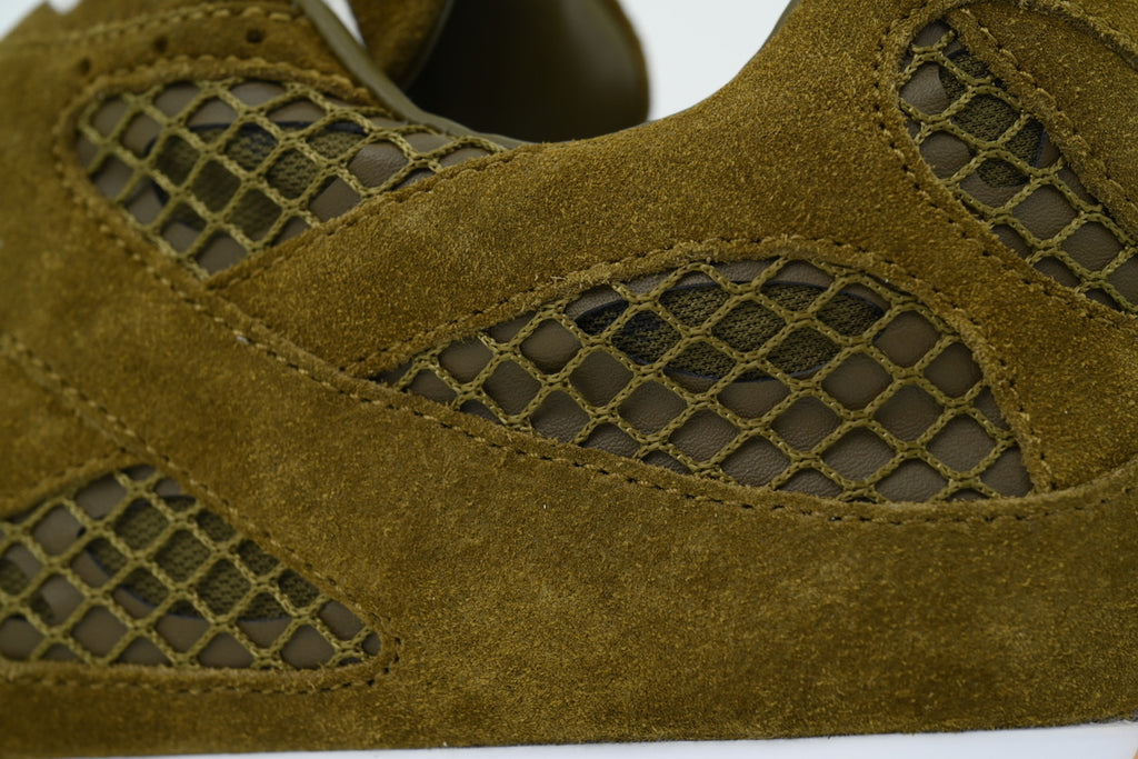 Bottega Veneta Orbit Olive Green Suede Sneakers