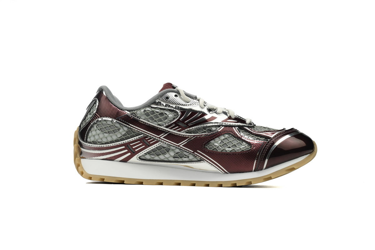 Bottega Veneta Orbit Sneakers – Wine Red/Silver