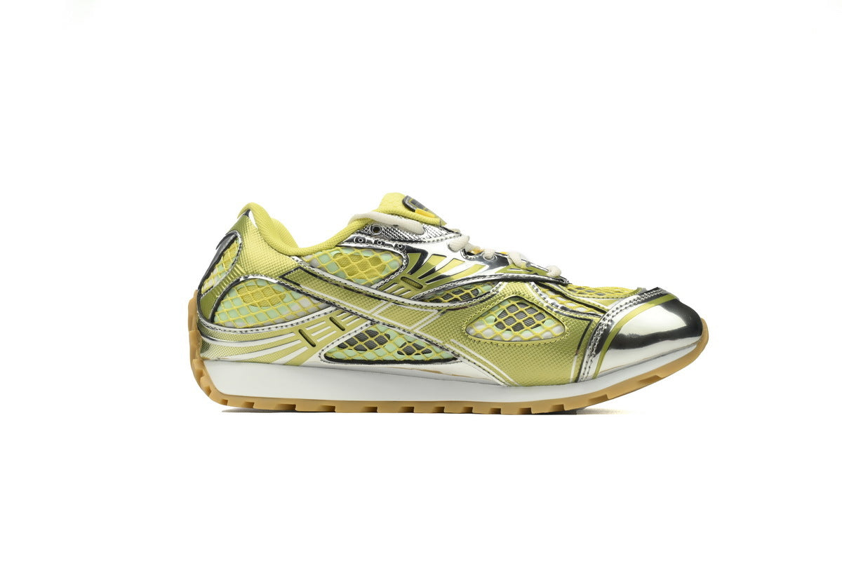 Bottega Veneta Orbit Sneakers – Sherbert Yellow/Silver