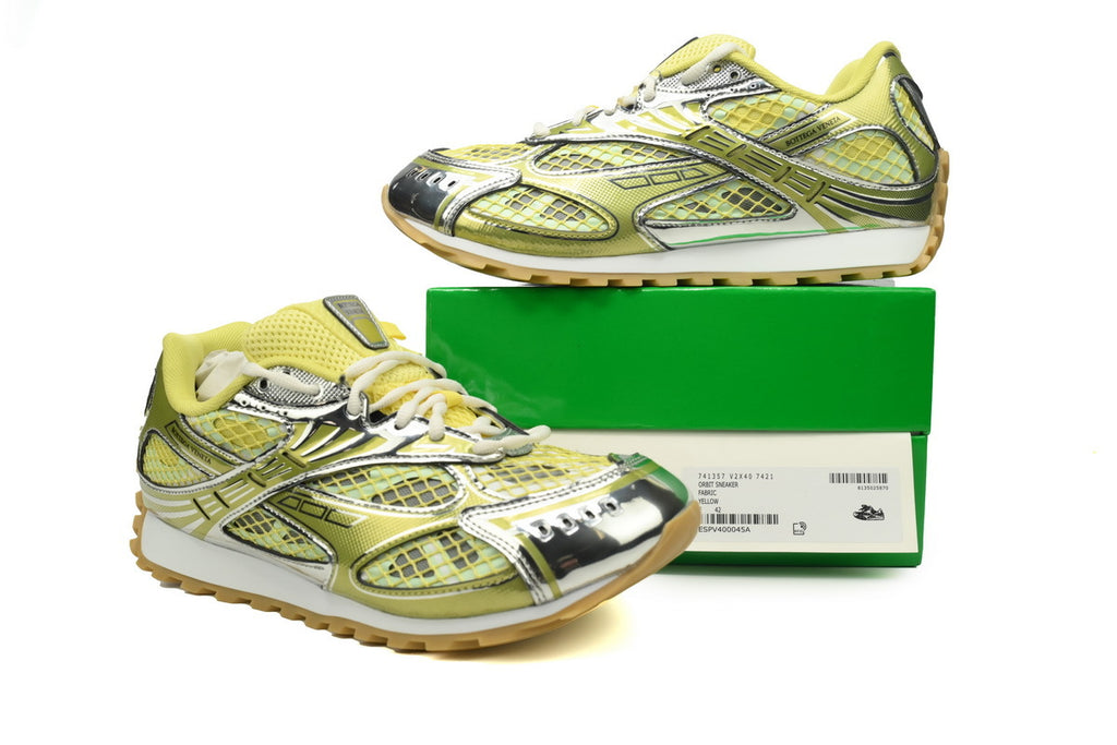 Bottega Veneta Orbit Sneakers – Sherbert Yellow/Silver