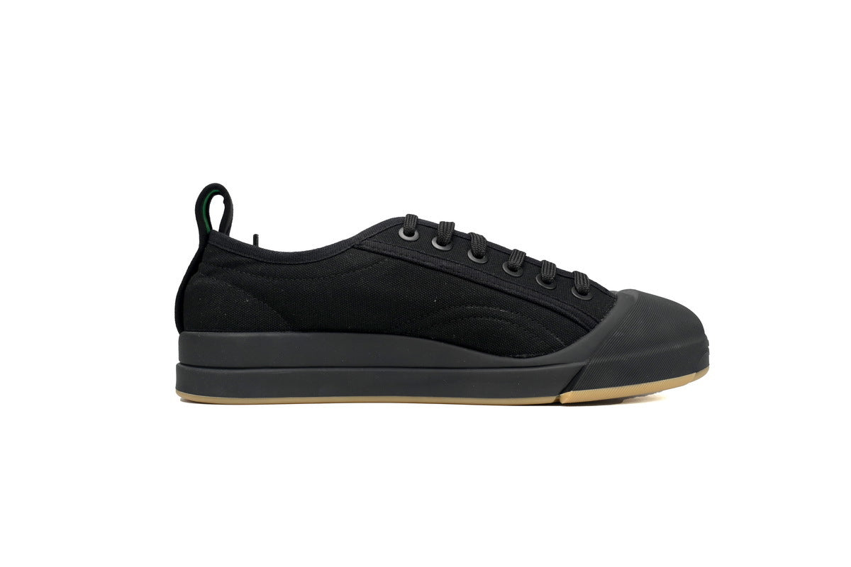 Bottega Veneta Vulcan Low-Top Sneakers – Black Canvas