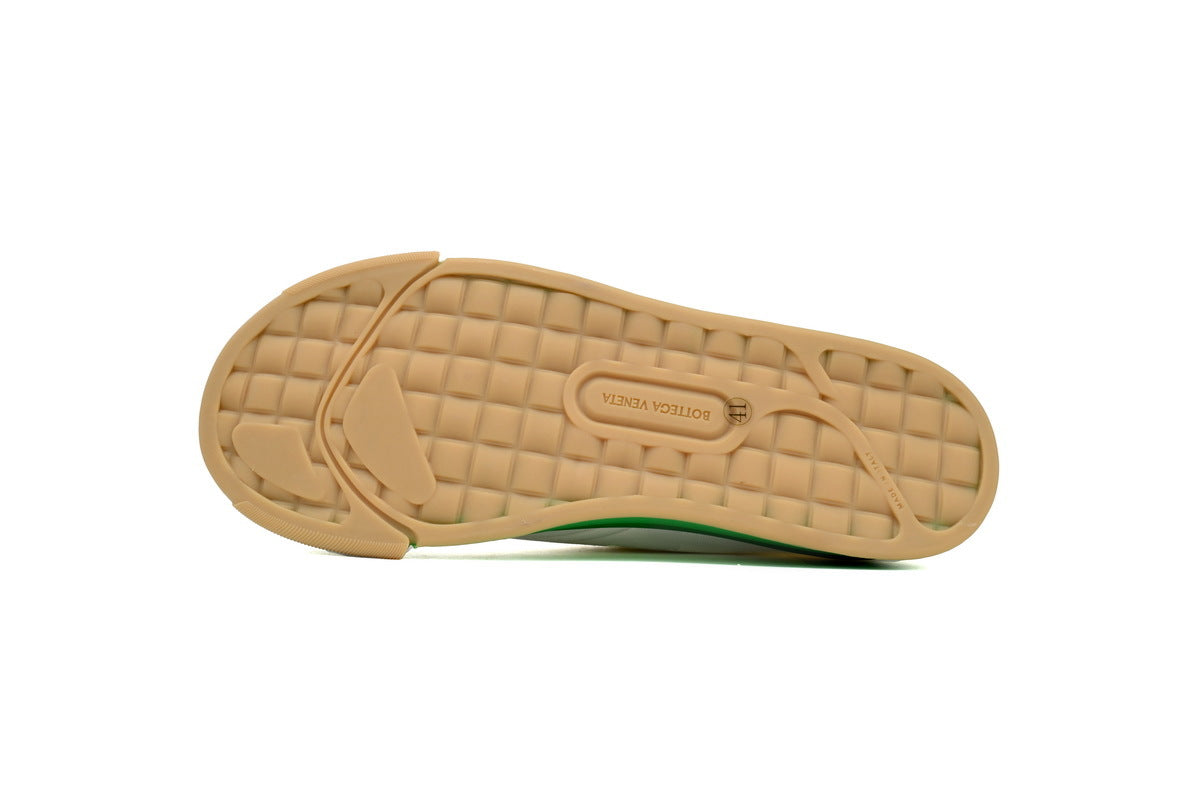 Bottega Veneta Vulcan Low-Top Sneakers – White & Parakeet Green