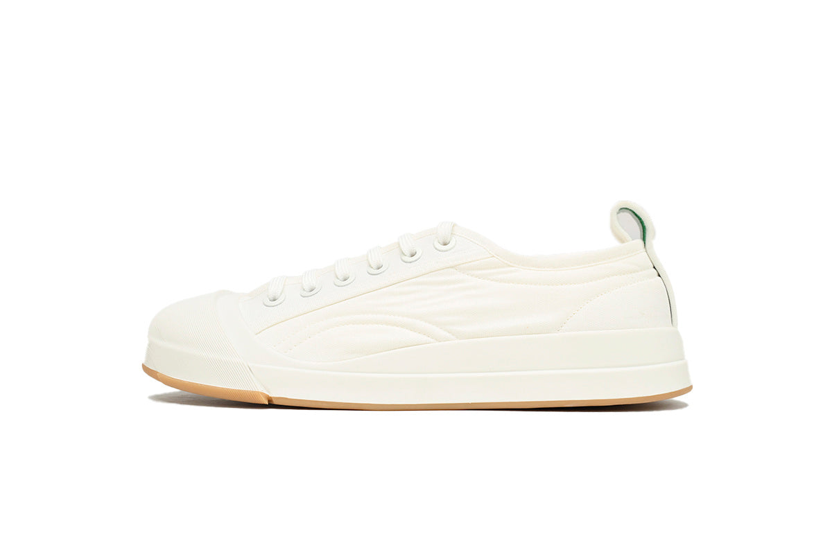 Bottega Veneta Vulcan Low-Top Sneakers – White Canvas