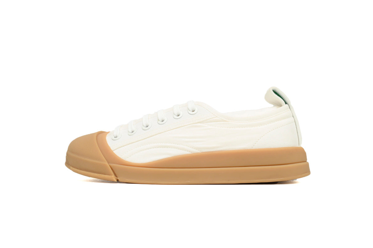 Bottega Veneta Vulcan Low-Top Sneakers – White Canvas