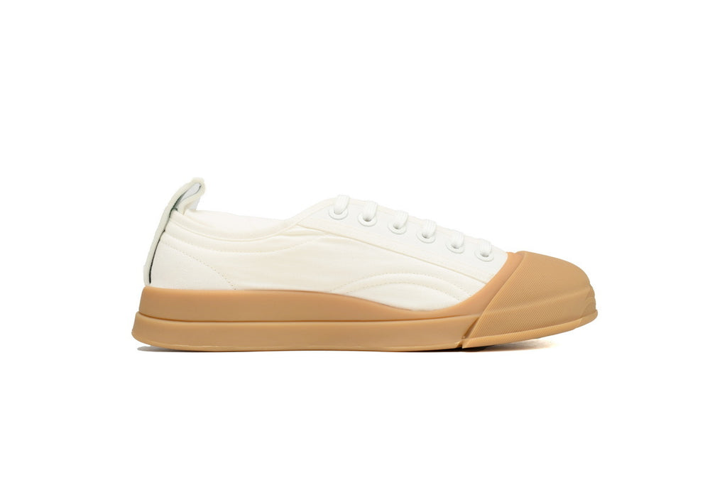 Bottega Veneta Vulcan Low-Top Sneakers – White Canvas