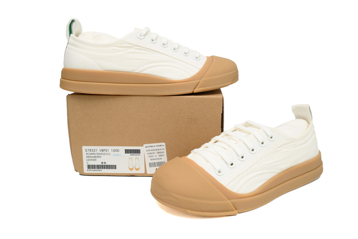 Bottega Veneta Vulcan Low-Top Sneakers – White Canvas
