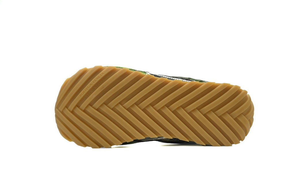 Bottega Veneta Orbit Sneakers – Olive Green Metallic