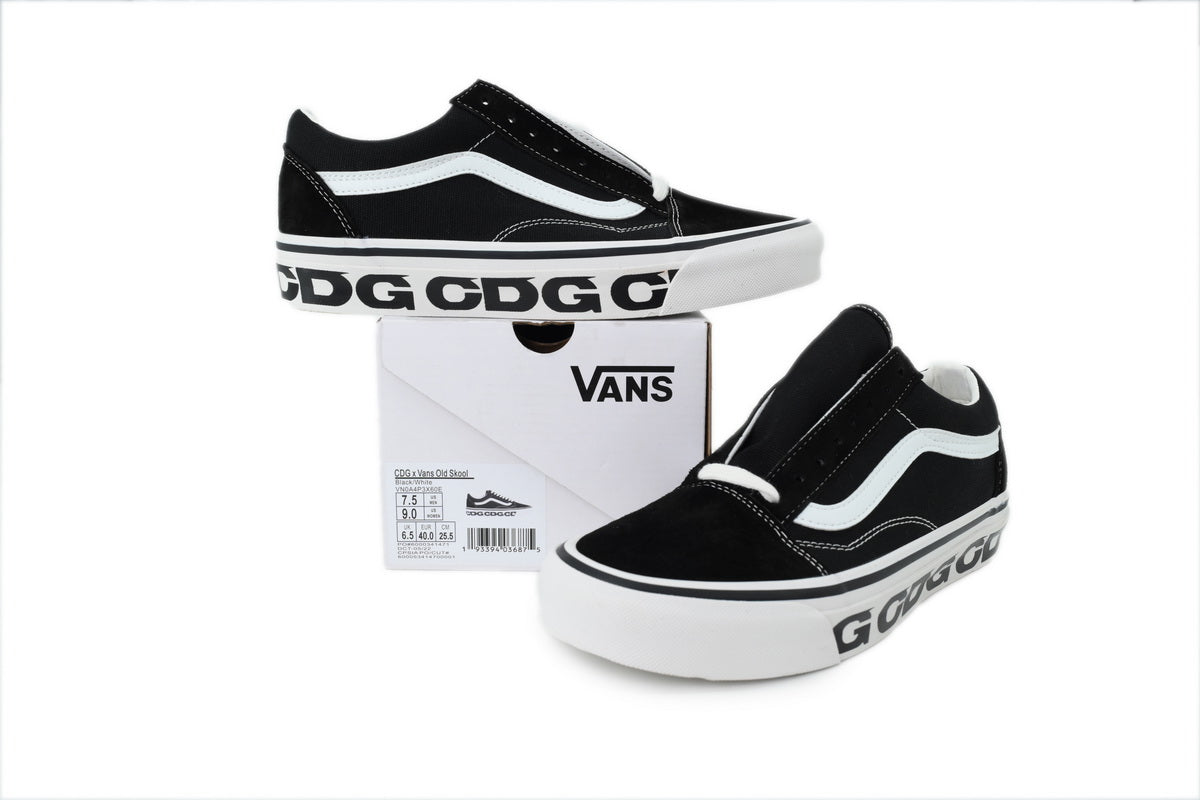 CDG x Vans OG Old Skool LX Sidewall Black Sneakers