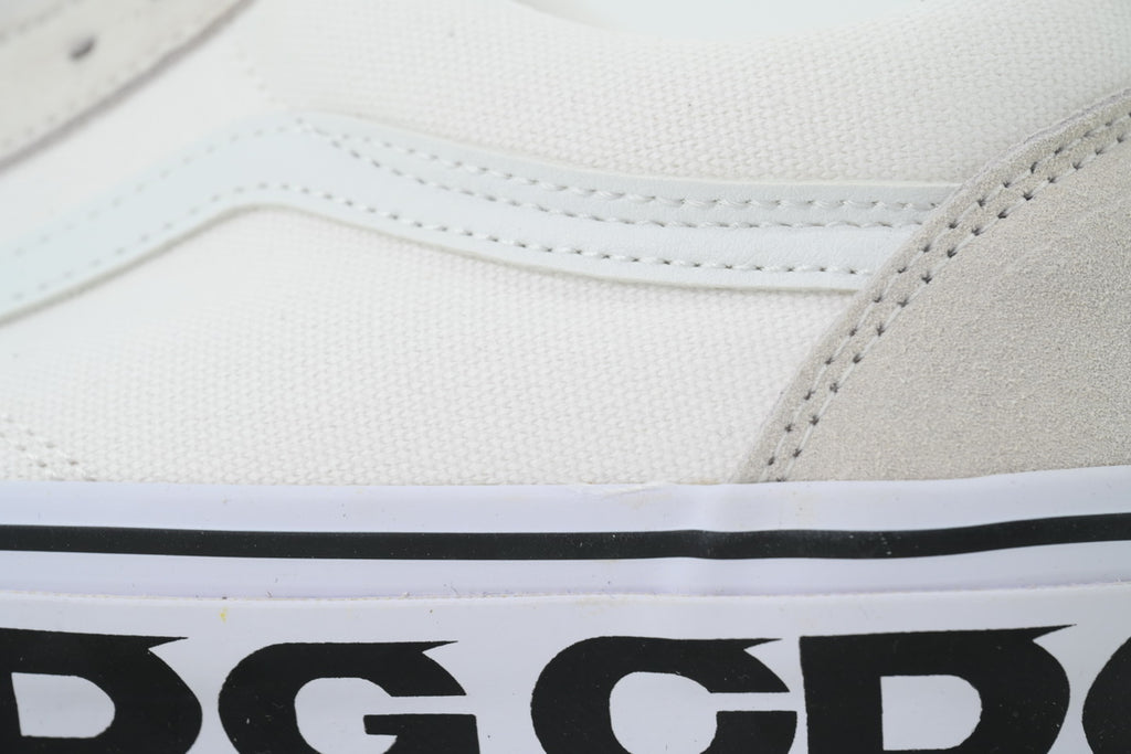 CDG x Vans OG Old Skool LX Sidewall White Sneakers