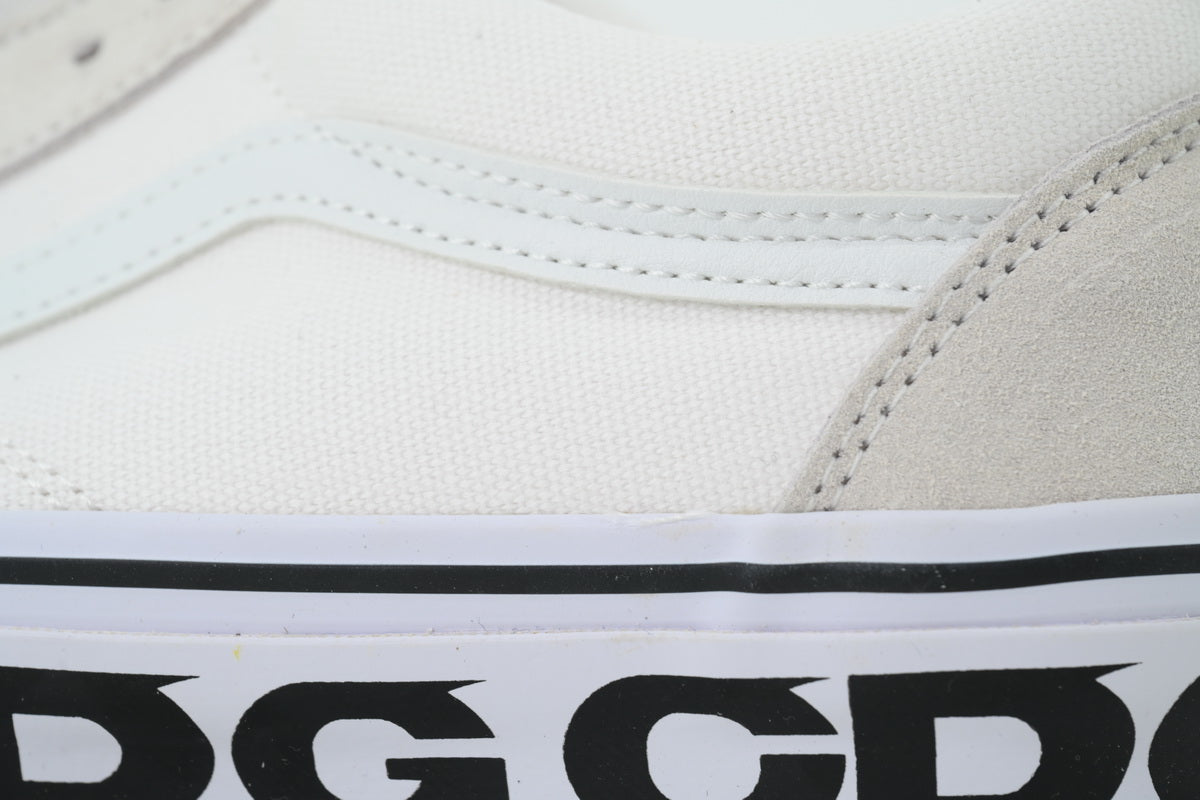 CDG x Vans OG Old Skool LX Sidewall White Sneakers