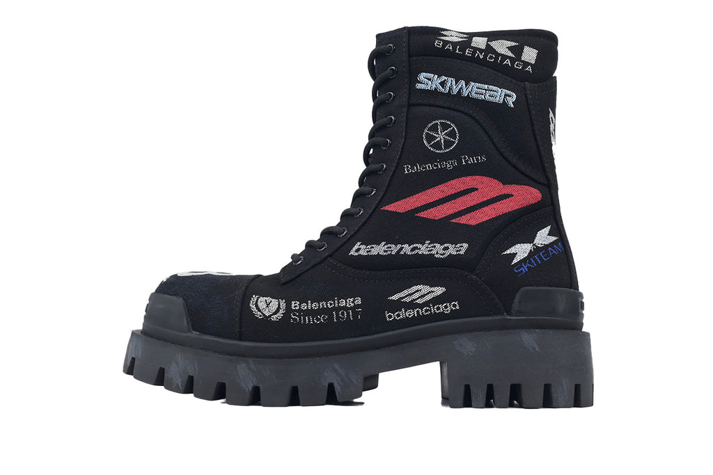 Balenciaga Strike Combat Co-Branded Graffiti Canvas Boots