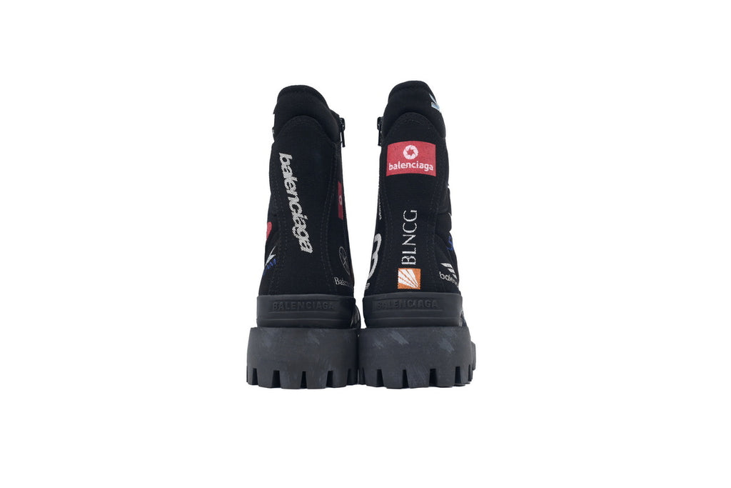 Balenciaga Strike Combat Co-Branded Graffiti Canvas Boots