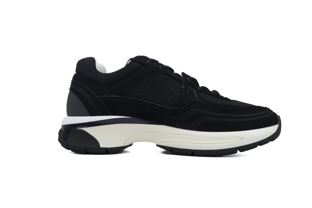 Chanel Black Mesh & Leather Sneakers