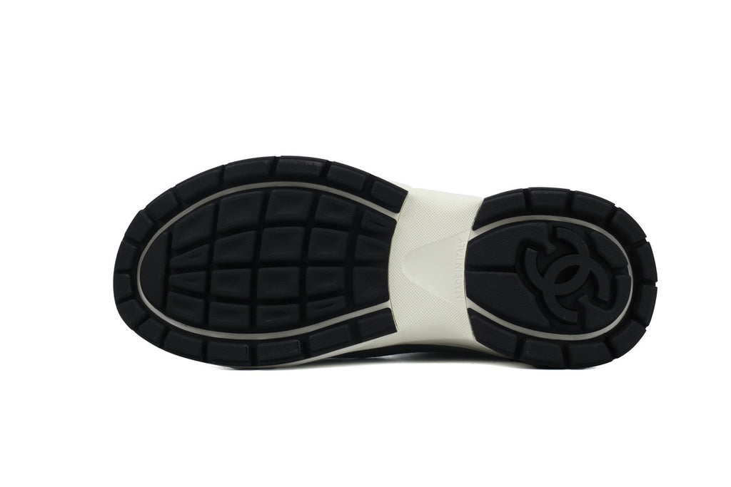 Chanel Black Mesh & Leather Sneakers