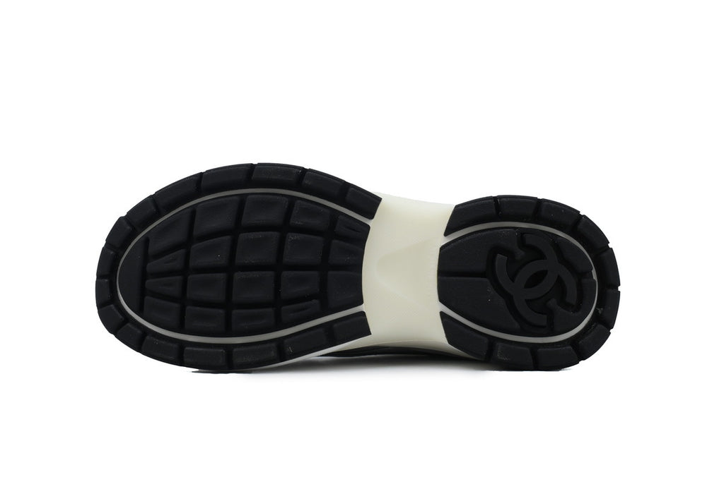 Chanel Silver & Black CC Runner Sneakers