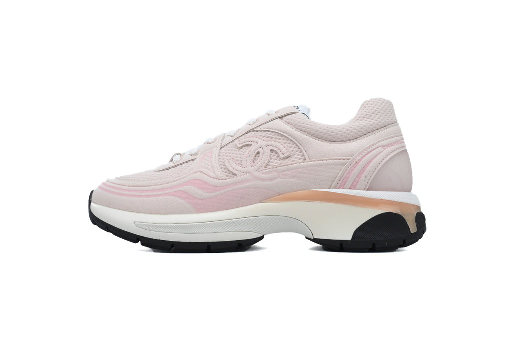 Chanel Light Pink Mixed-Material Sneakers