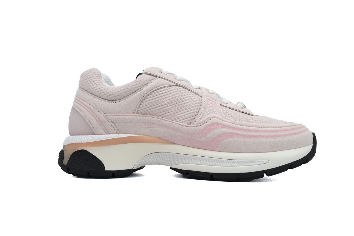 Chanel Light Pink Mixed-Material Sneakers