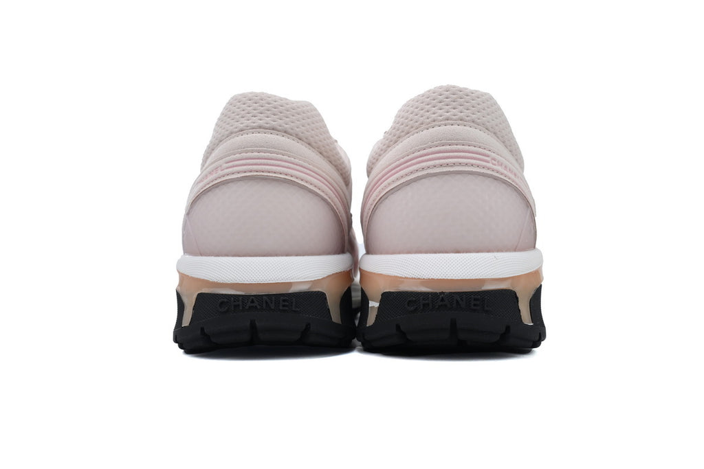 Chanel Light Pink Mixed-Material Sneakers