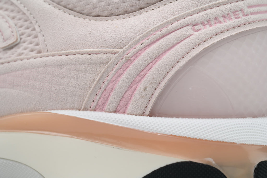 Chanel Light Pink Mixed-Material Sneakers