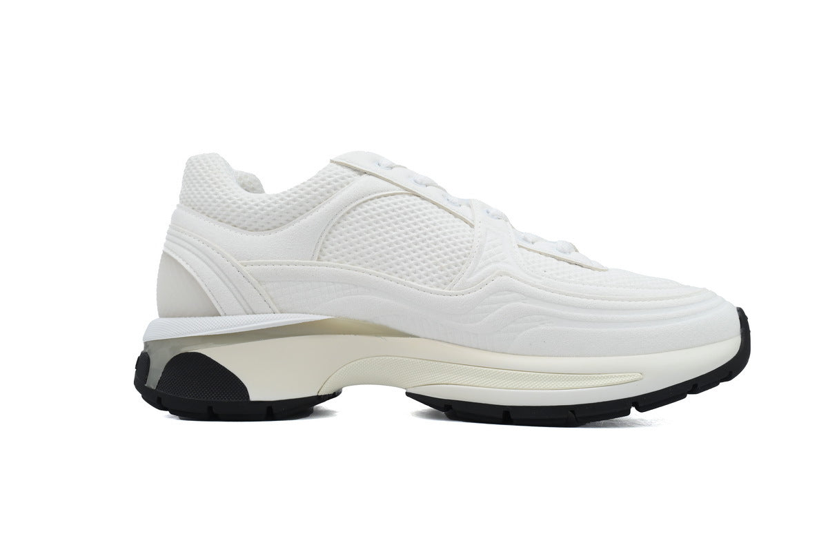 Chanel White Double C Platform Sneakers